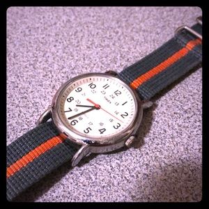 Timex Weekender Watch w/ Gray and Orange Band